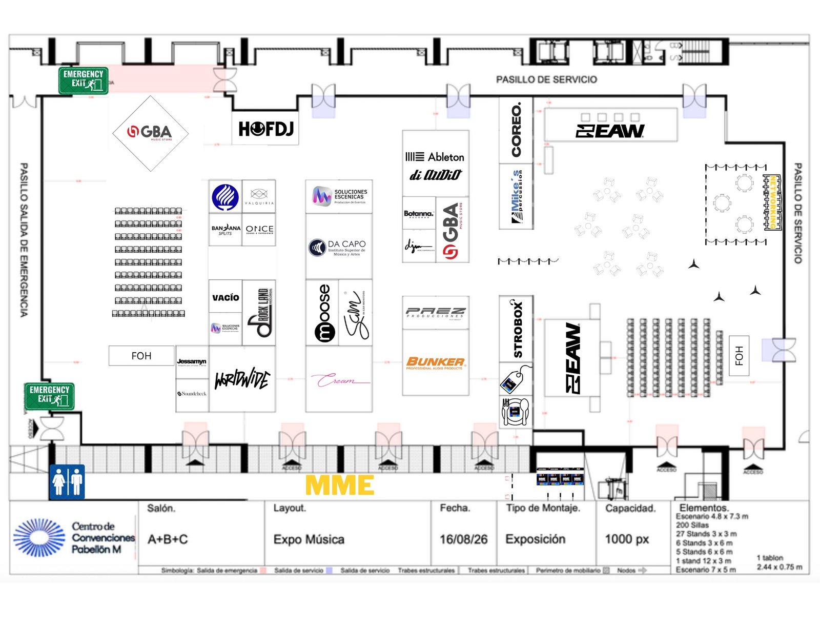 Plano de stands — Monterrey Music Expo 2026
